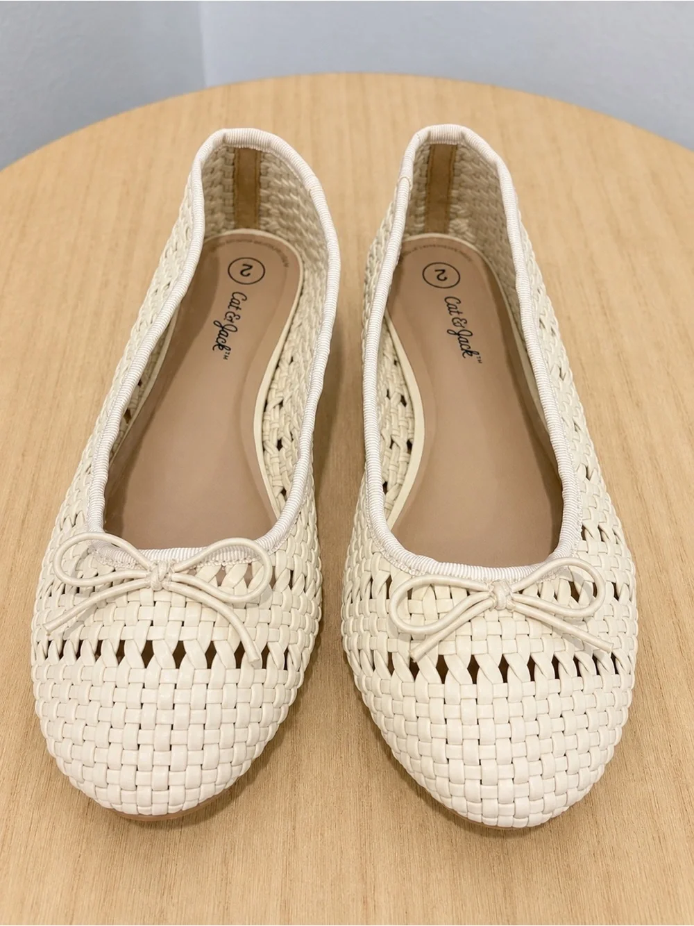 Cat & Jack Cream Woven Ballet Flats